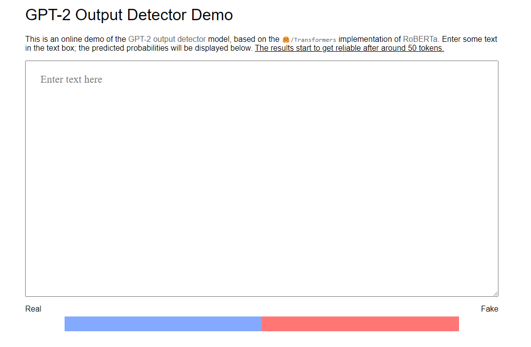 GPT 2 Output Detector